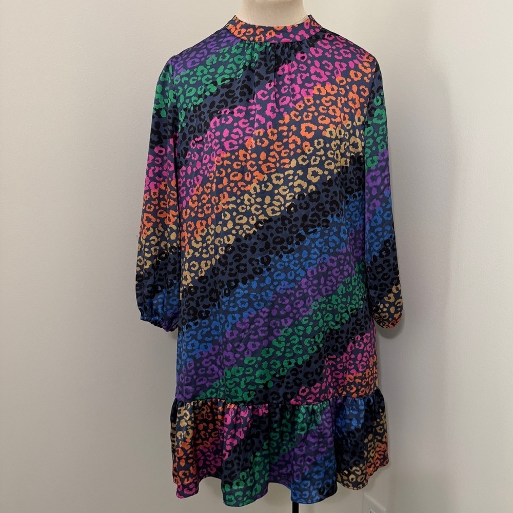NEW Vilagallo 44 XXL Lina Midi Dress ~ Colorful Animal Print Party Modern